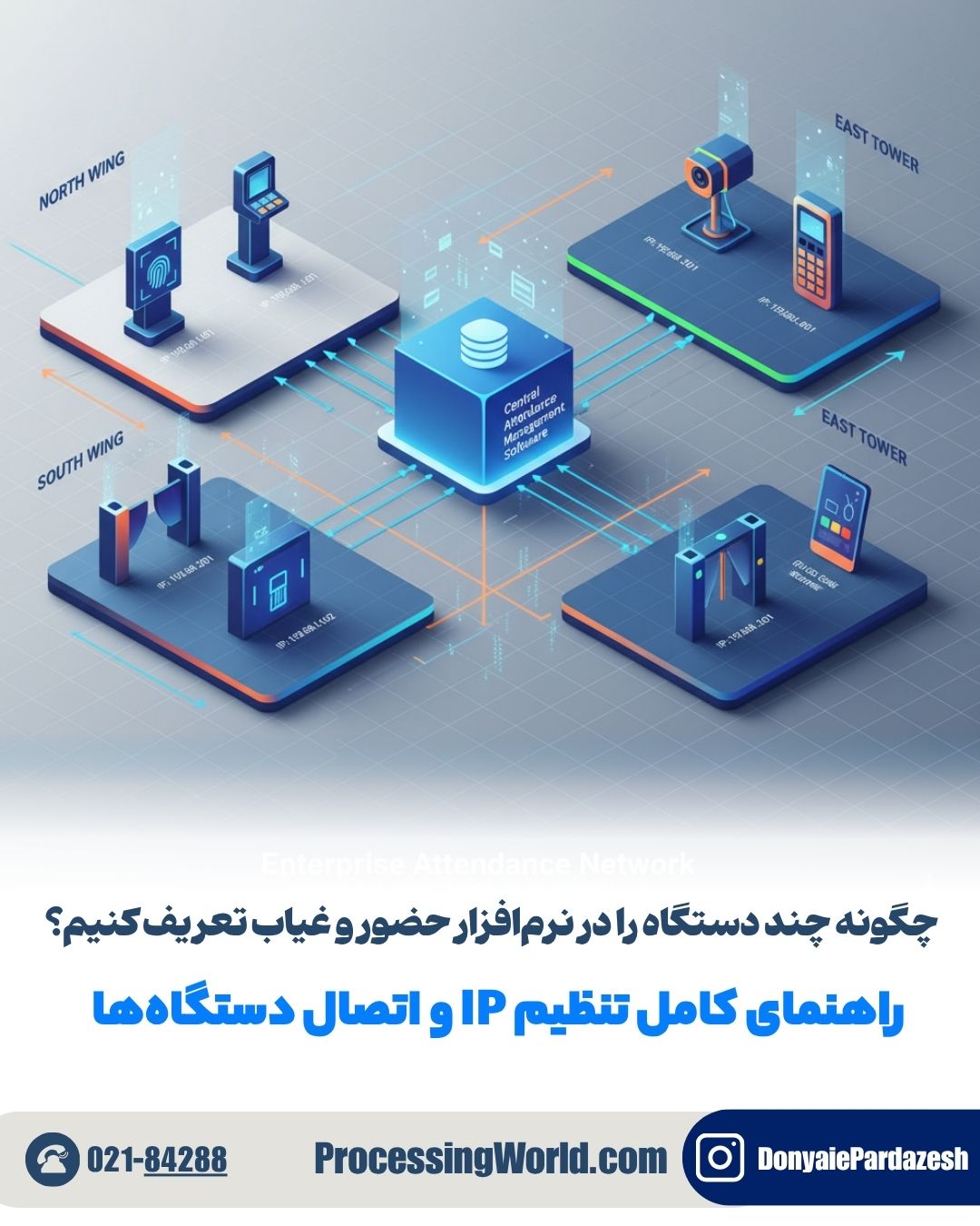 نحوه تعریف چند دستگاه در نرم افزار حضور و غیاب